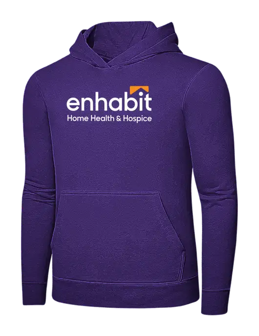 Purple 7.8 oz Ring Spun Hooded Sweatshirt w/Enhabit Logo