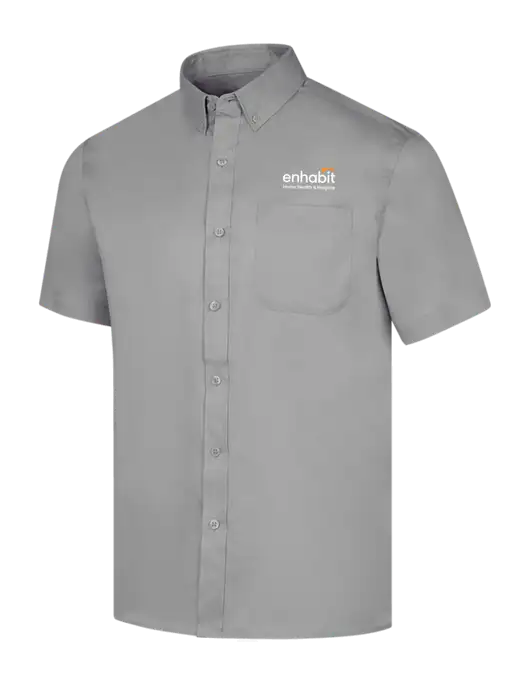 Short Sleeve Light Grey Superpro React Twill Shirt w/Enhabit Logo