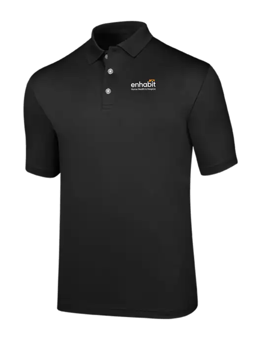 Callaway Birdseye Black Polo w/Enhabit Logo