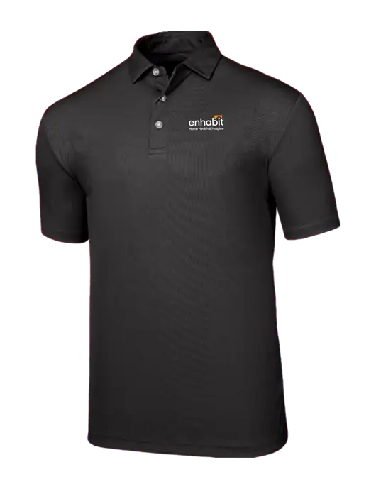 Callaway Birdseye Black Polo w/Enhabit Logo