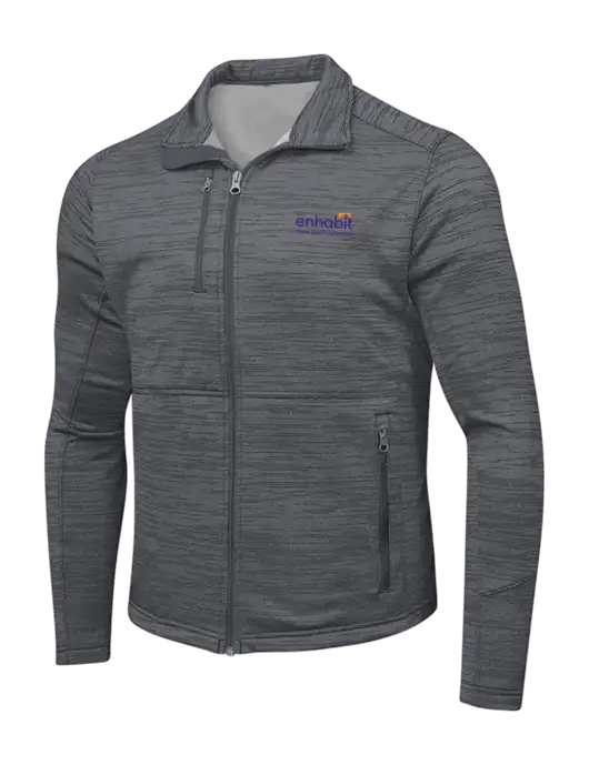 Medium Grey Digi Stripe Fleece Jacket w/Enhabit Logo