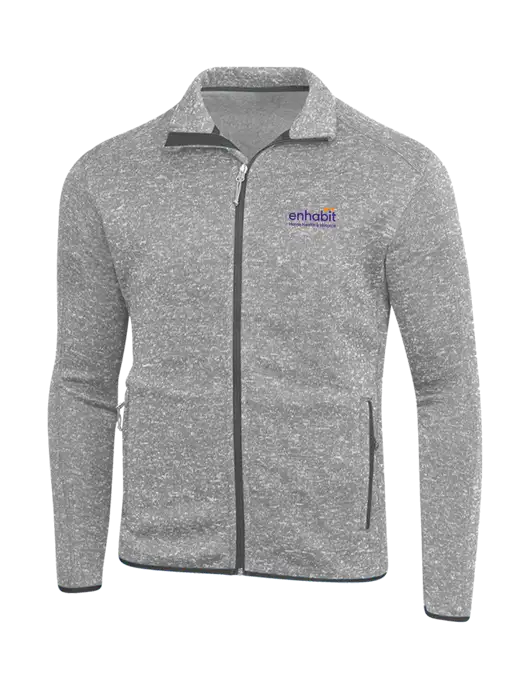 Grey Heather Sweater Fleece Jacket w/Enhabit Logo