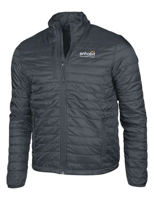 Dark Grey Puffy Packable Jacket w/Enhabit Logo