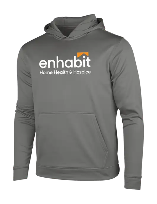 Dark Smoke Grey Sport-Wick Fleece Hooded Pullover w/Enhabit Logo
