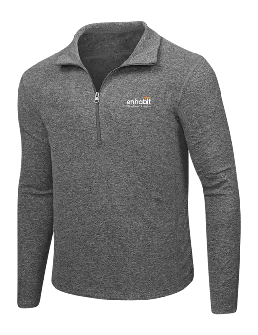 Medium Grey Heather Microfleece 1/2 Zip Pullover w/Enhabit Logo