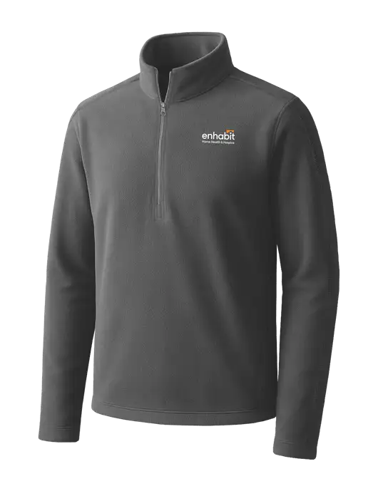 Medium Grey Microfleece 1/2 Zip Pullover w/Enhabit Logo
