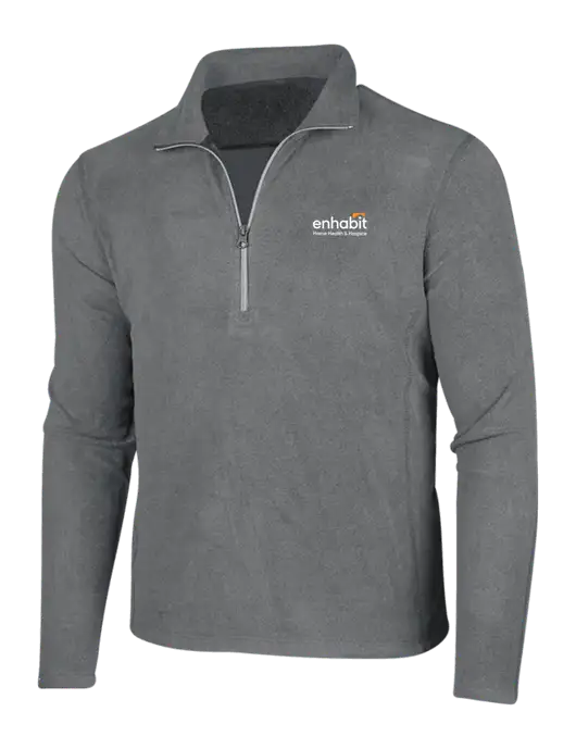 Medium Grey Microfleece 1/2 Zip Pullover w/Enhabit Logo