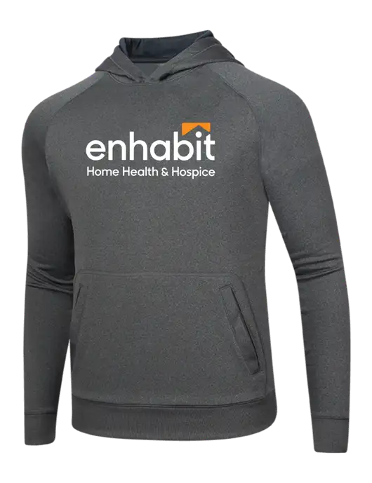 Tech Graphite Heather Fleece Hooded Sweatshirt w/Enhabit Logo