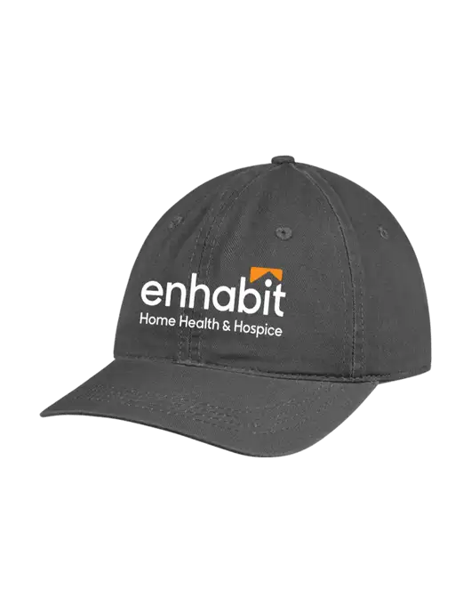 Garment Washed Unstructured Twill Charcoal Cap w/Enhabit Logo