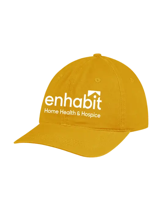 Garment Washed Unstructured Twill Yellow Gold Cap w/Enhabit Logo