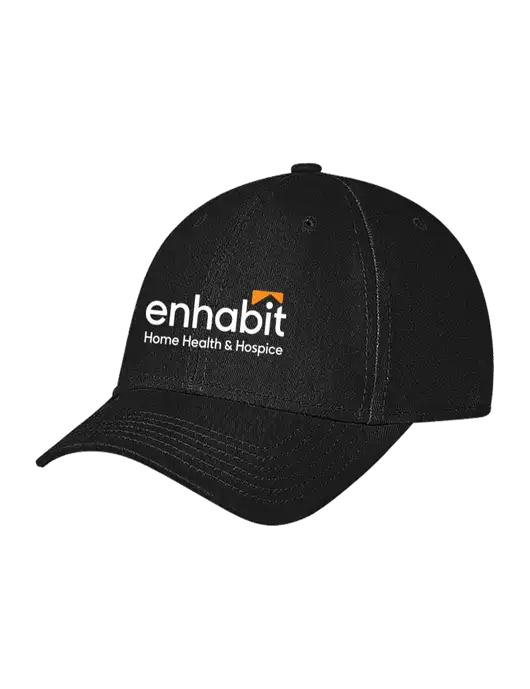 Black Structured Soft Snap Closure Hook & Loop Cap w/Enhabit Logo
