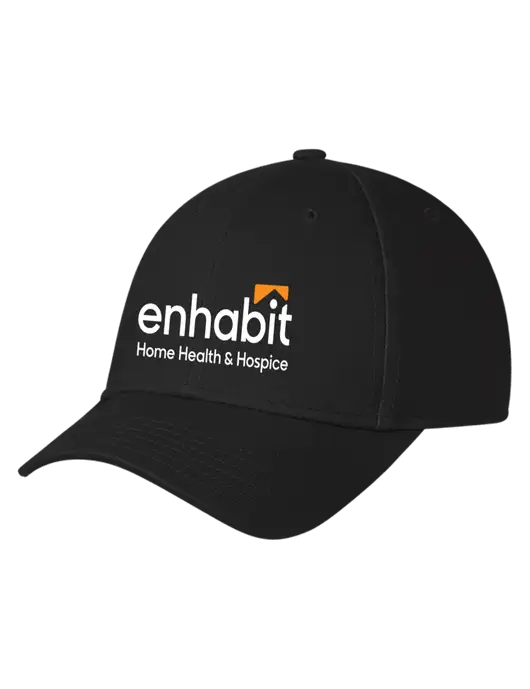 Black Structured Cap Hook & Loop w/Enhabit Logo