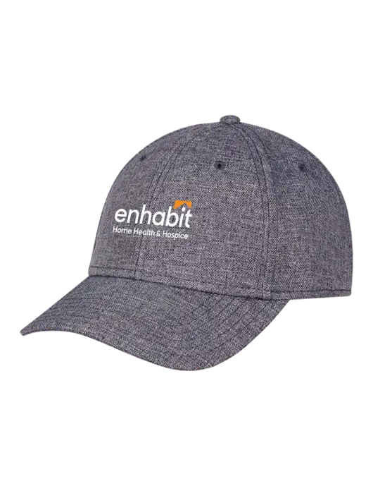 Heather Charcoal Structured Linen Look Cap Hook & Loop w/Enhabit Logo