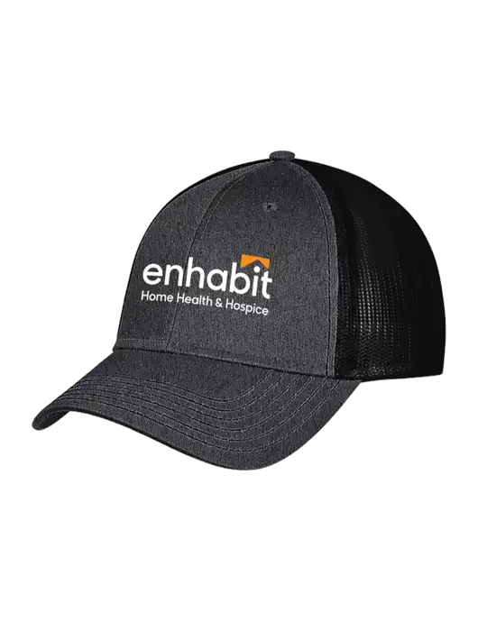 Charcoal Heather/Black Mesh Trucker Cap Snap Back w/Enhabit Logo