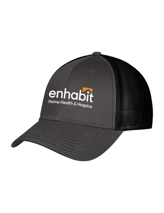 Charcoal/Black Mesh Trucker Cap Snap Back w/Enhabit Logo