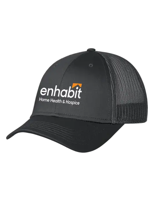 Charcoal Mesh Trucker Cap Snap Back w/Enhabit Logo