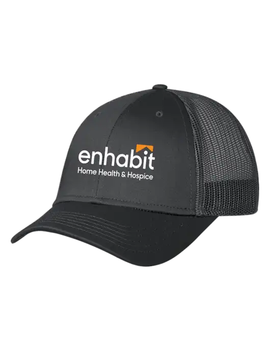 Charcoal Mesh Trucker Cap Snap Back w/Enhabit Logo