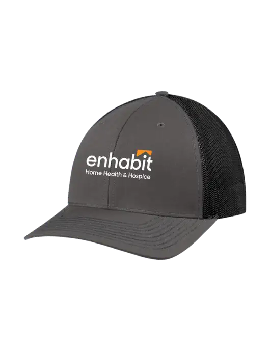 Richardson Adjustable Snapback Original 112 Trucker Cap Dark Grey w/Black Mesh w/Enhabit Logo