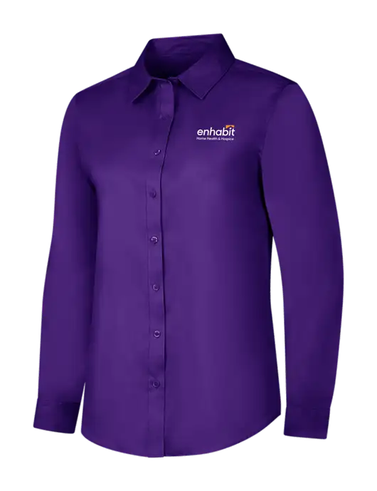 Purple Womens Long Sleeve Superpro React Twill Shirt w/Enhabit Logo
