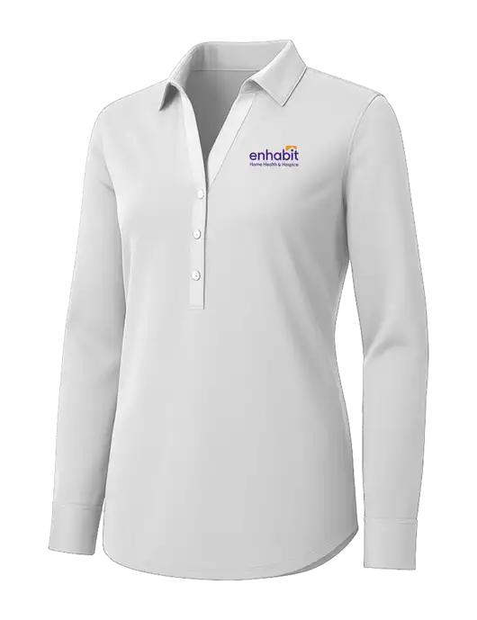 Womens White City Stretch Shirt w/Enhabit Logo