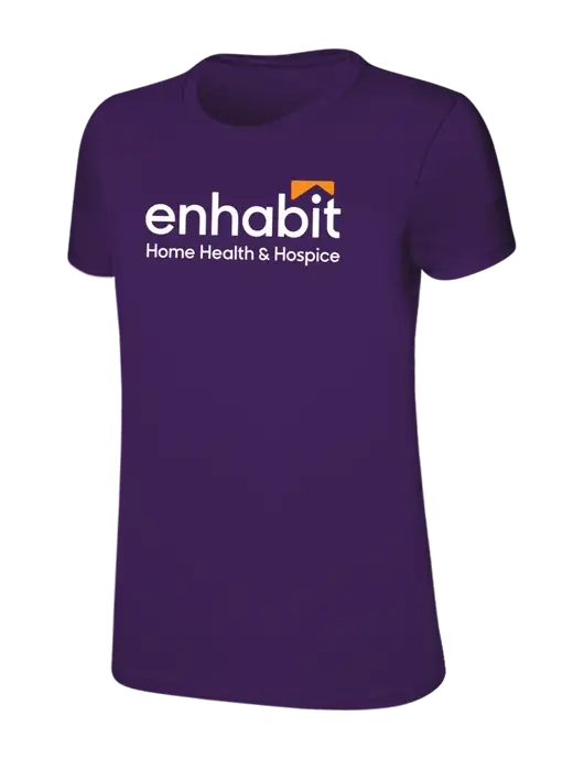 Womens Ring Spun Purple 4.5 oz T-Shirt w/Enhabit Logo