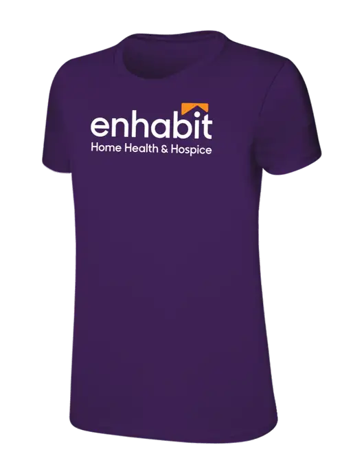Womens Ring Spun Purple 4.5 oz T-Shirt w/Enhabit Logo