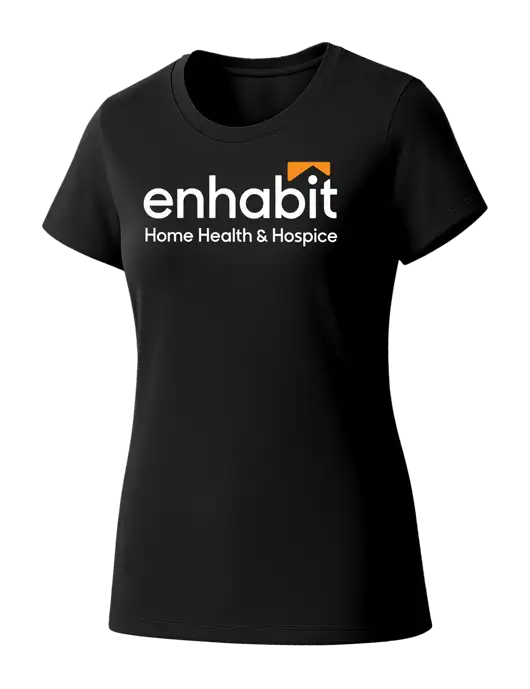 Womens Seriously Soft Black T-Shirt w/Enhabit Logo