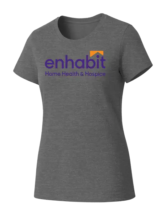 Womens Seriously Soft Grey Frost T-Shirt w/Enhabit Logo