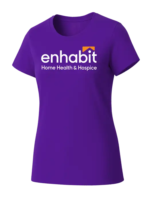 Womens Seriously Soft Purple T-Shirt w/Enhabit Logo
