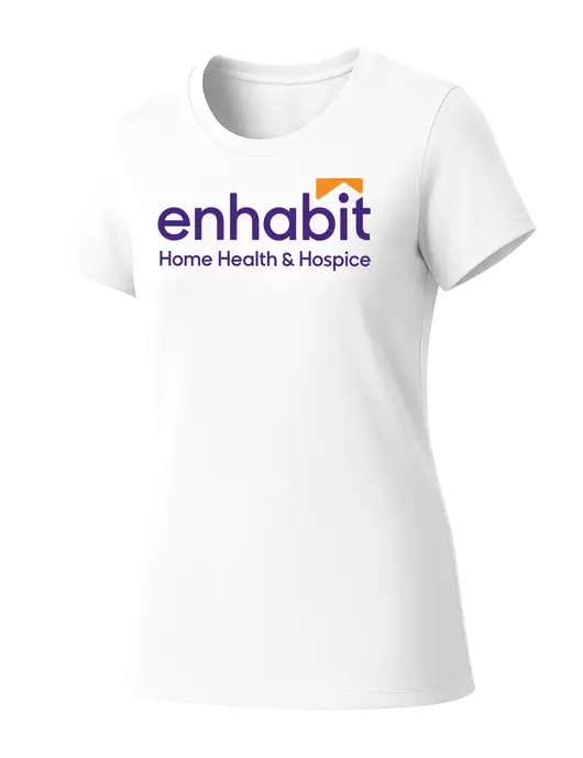 Womens Seriously Soft White T-Shirt w/Enhabit Logo
