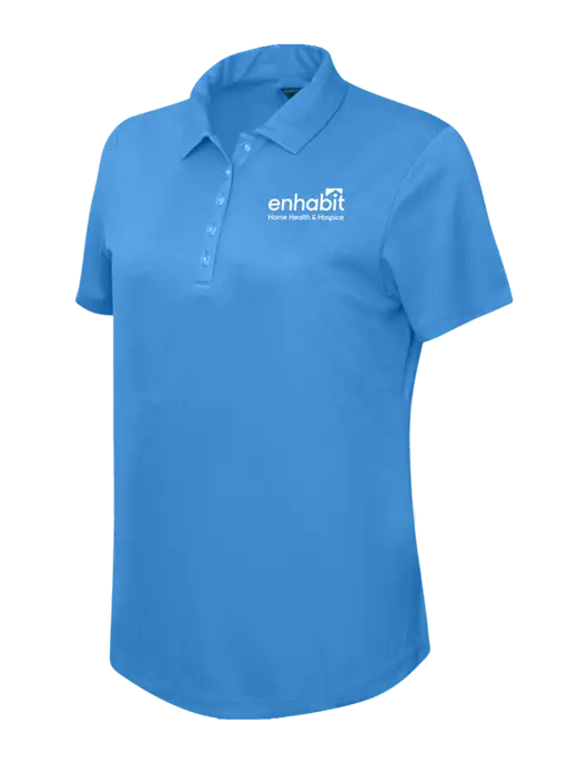 Callaway Womens Birdseye Dark Carolina Blue Polo w/Enhabit Logo