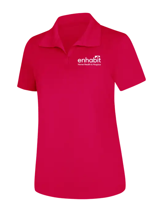 Womens Pink Raspberry Micropique Sport-Wick Polo w/Enhabit Logo