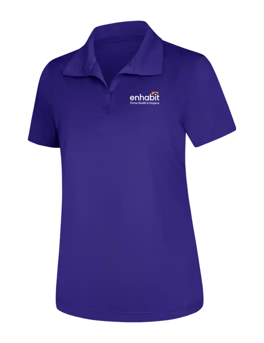 Womens Purple Micropique Sport-Wick Polo w/Enhabit Logo